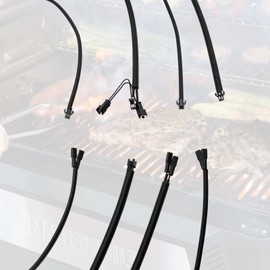 Electric Wire Kit Replacement Parts for Masterbuilt Gravity Series 560/1050 XL Digital Charcoal Grill Smoker, 1*Fan Wire + 1*Lid Wire + 1*Hopper Lid Wire + 1*Ash Door Wire