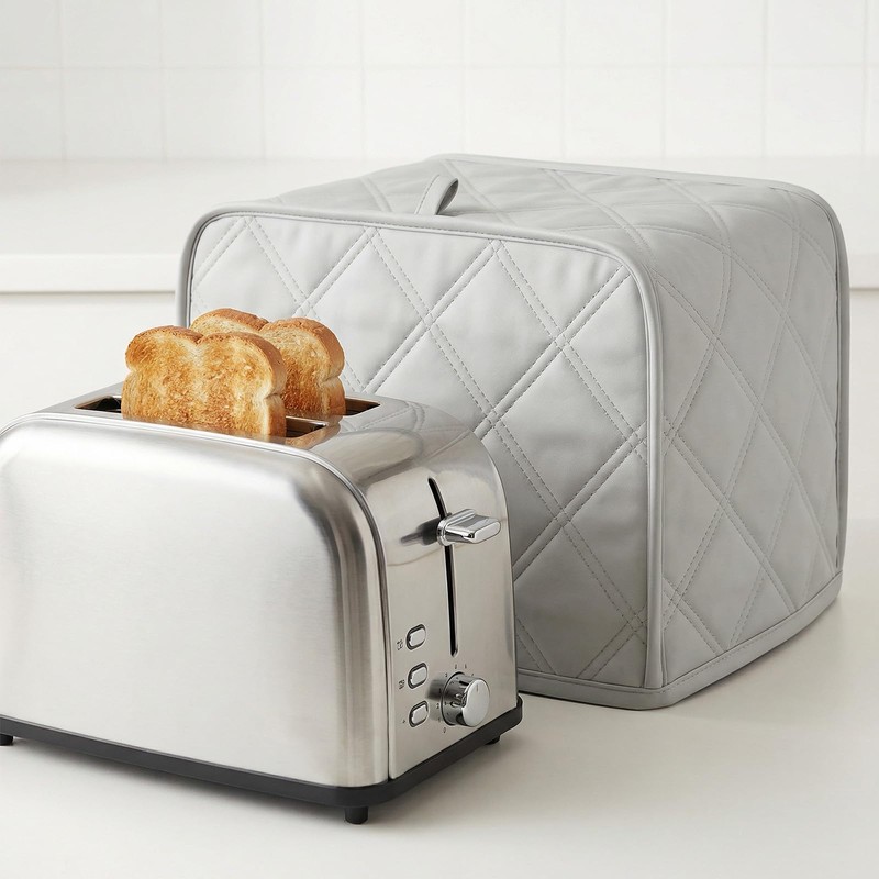 1-Pack 2 slice Toaster Cover, Polyester Fabric Quilted Two Slice