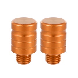 X AUTOHAUX 2pcs Universal M10x1.25 Motorcycle Right Side Mirror Hole Plugs Screws Rearview Mirrors Caps Screw Aluminum Alloy Orange