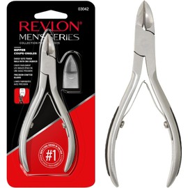Revlon Alicate de Uñas para Hombres, Pinza para Cutículas, Plateado, Acero Inoxidable
