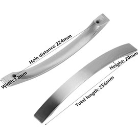 MARGUERASW 6 Piece Modern Chrome Brushed Nickel T-Shaped Kitchen Cabinet Handle, Zinc Alloy, 224 mm Center Distance