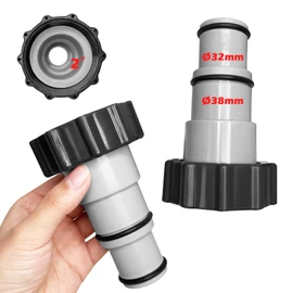 UTEFIF Pool hose adapter, adapter for pool, hose adapter with internal thread for screwing, for diameter 32 and 38 mm pool hose (2 pieces)
