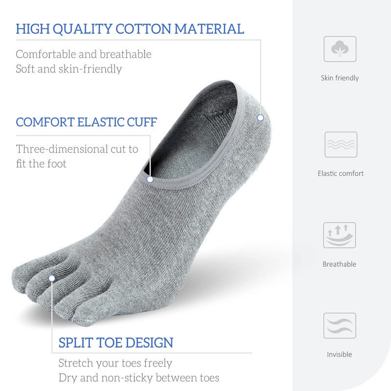 Hellomamma - Calcetines invisibles con puntera para hombre, Multicolor 4