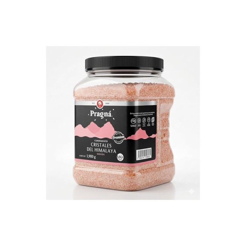 Pragná Sal del Himalaya, Cristales puros 100% Naturales. Bote con