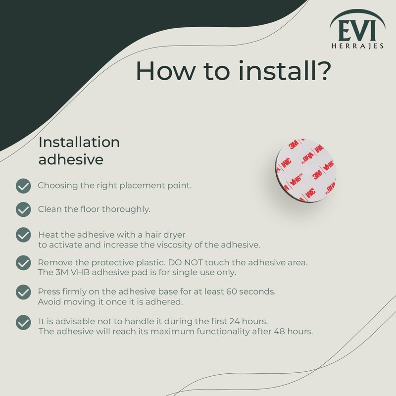 EVI Herrajes | Adhesive Door Stop | Ø1.75" X 0.55"