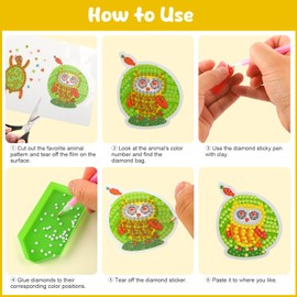 LPZNUYVC 61 kits de arte de diamantes, calcomanías de arte de diamante 5D, mini animales, arte de gemas de bricolaje, pintura de diamante por número para adultos, principiantes
