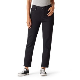 Levi Strauss Signature Women's Totally Shaping Ultimate Pull-On Ankle Straight Jean Mid-Rise Stretch Denim (Also Available in Plus), (New) Noir, 14 Regular
