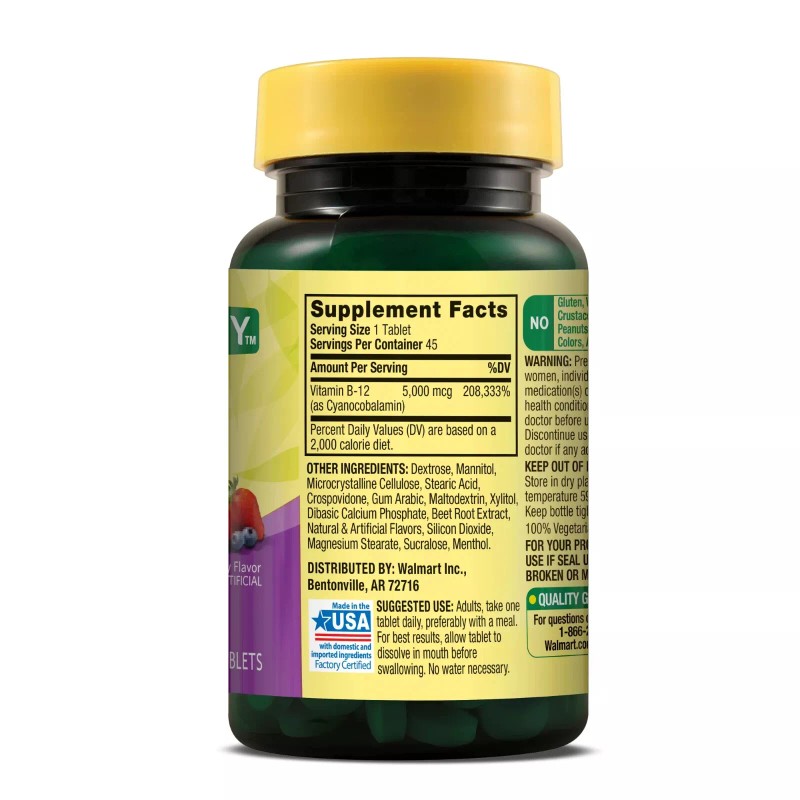 Spring Valley Extra Strength Vitamin B12 Metabolism 5000 mcg, 45