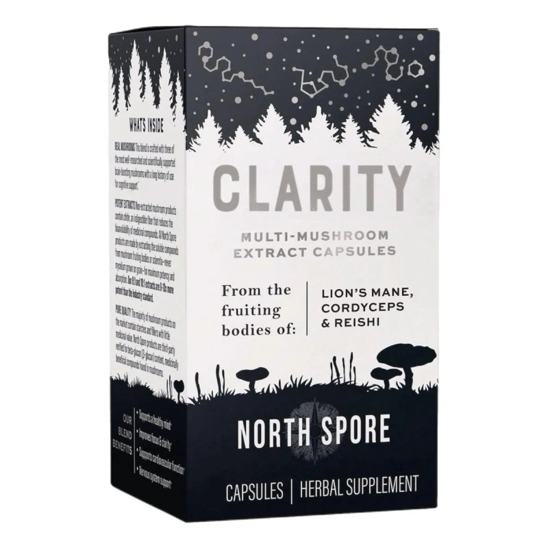 North Spore Cápsulas Extracto Hongos Orgánicos Clarity 120ct