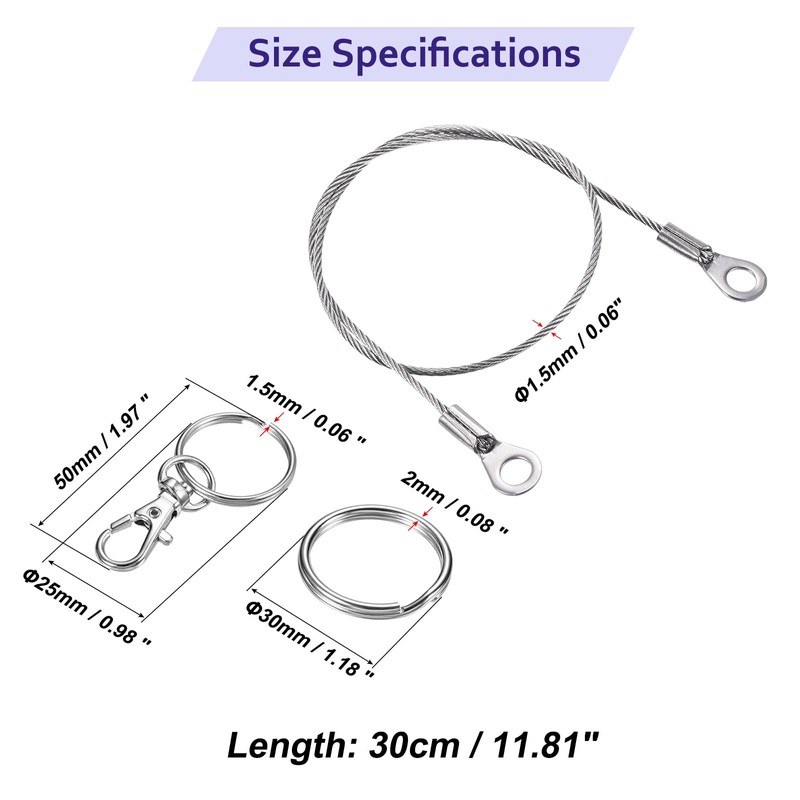 LUMLLSAJI Safety Cable Locks - 4 Pcs Security W Loop
