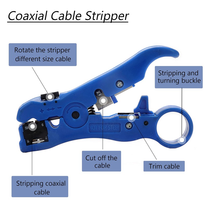 TLS.eagle Coax Cable Crimper Kit - Adjustable RG6 RG59 RG11