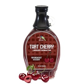 Green Jay Gourmet Tart Cherry Syrup - Premium Breakfast Syrup with Sweet Cherries, Cane Sugar & Lemon Juice - All-Natural, Non-GMO Pancake Syrup, Waffle Syrup & Dessert Syrup - 8 Ounces