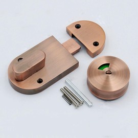 PINGPINGXIE Sanitary Partition Door Lock for Bathroom, Zinc Alloy Latch Indicating Lock for Indicator Bolt Vacant/Engaged in Public Toilets, High-End Round Lock