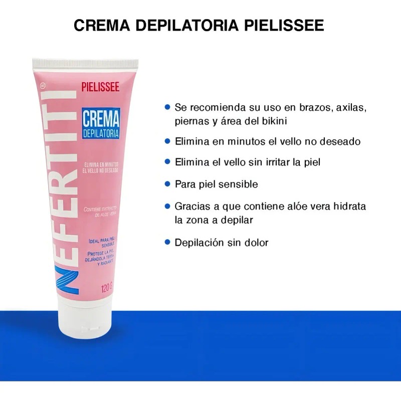Nefertiti Crema Depiladora Piel Sensible Aloe Vera 120ml Cuerpo Bikini