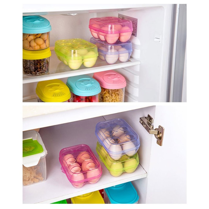 YOHA Clear Egg Storage Box Delicate 6 Girds Egg Dispenser