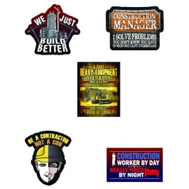 Construction Stickers – Vinyl Hard hat Stickers are Perfect for Construction Workers. Our Hard hat Stickers and Decals Include excavators, Dump Trucks and backhoes - Pack of 25