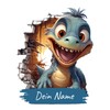 GRAZDesign Dinosaurier Wandtattoo mit Namen personalisiert Dino für Kinderzimmer Junge