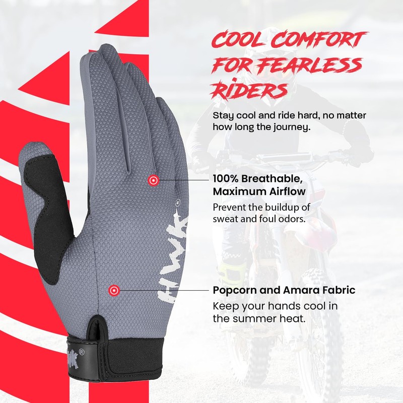 HWK Motorcycle Gloves for Men & Women, Durable & Comfortable