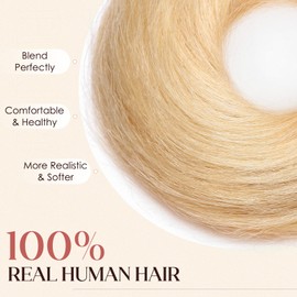 Hairro Blonde Bun Hair Piece for Women, 100% Real Human Hair Extensions Messy Scrunchies Updo Fake Donut Bun Hairpiece, Light Blonde