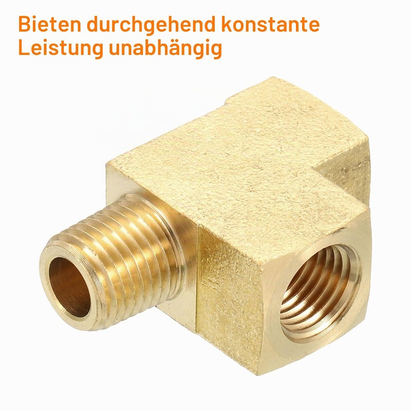 QUARKZMAN Brass T-Piece Pipe Fitting, 1/4 Inch x 1/4 Inch