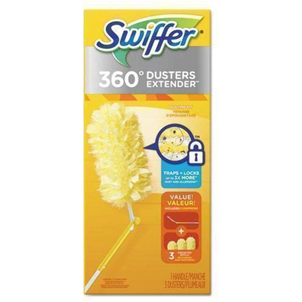 Swiffer 360 Dusters Extendable Handle Starter Kit, 3 Count Duster Refill