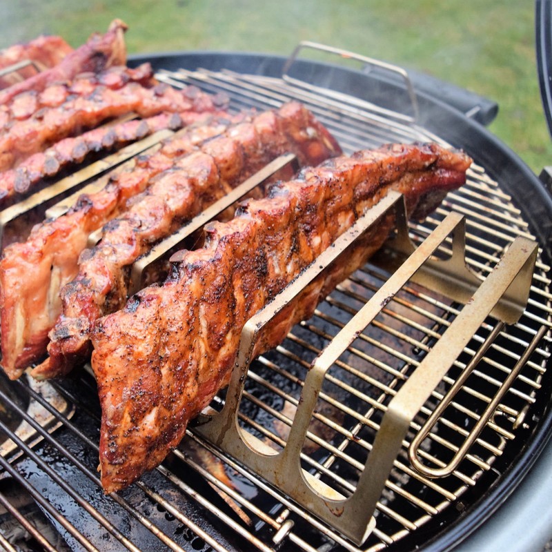 Stainless steel rib holder, RibRack for 6 all-round crispy spare