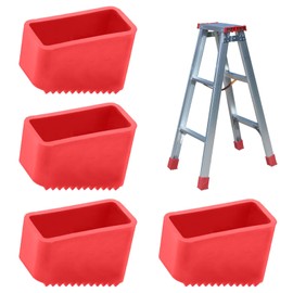 Pack of 4 50 x 20 mm Replacement Ladder Caps Foot Caps, Ladder Non-Slip Feet Mat, Protective Caps Rubber Feet Replacement Feet for Ladders, Universal Ladder Foota Covers Accessories for Home Workers