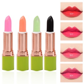 Pack of 4 Magic Temperature Colour Changing Aloe Vera Lipstick, Durable and Waterproof, Moisturising, Nourishing Lip Balm for Women, Ideal for Makeup and Lip Care