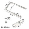 6 Pieces M6 U-Bolt 100 mm x 50 mm U