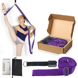 KimDaro Leg Stretcher, Door Flexibility & Stretching Leg Strap - Great for Ballet Cheer Dance Gymnastics or Any Sport Leg Stretcher Door Flexibility Trainer Premium Stretching Equipment (Dark Purple)