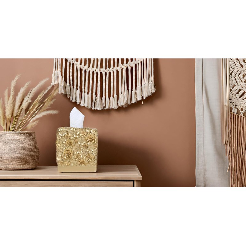 Hymmah Modern Square Tissue Box Cover Holder,Bathroom Accessories Decor Unique
