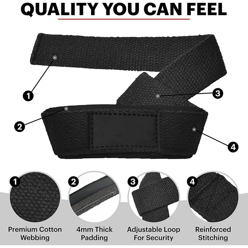 Lifting Straps for Weight Lifting, Crossfit, Bodybuilding, Powerlifting and deadlifting.