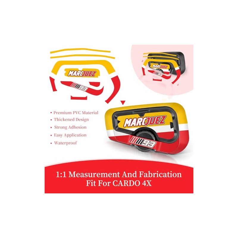 Wasserdichte Deko-Aufkleber für Cardo Freecom 4 x Motorrad-Bluetooth-Headset-Aufkleber, Haut, Abdeckung,