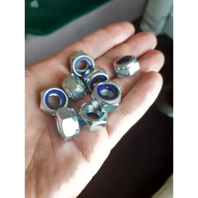 M10 Locking Nyloc Hex Nuts Metal Steel Sheet Zinc Plated