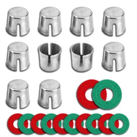 Piburth 10PCS Car Battery Post Terminal Shims, Auto Lead Terminal Shim Caps with 12 Piece Washers for Top Post Battery Post Ends Repair, Universal for SUV, Vehicles, Truck, RV, Boat