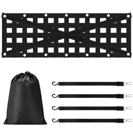 Heavy Duty Tailgate Net, 54×17" Polypropylene Cargo Net for Truck Bed, Enhanced Cross Structure, Strong Wind Resistance, Compatible with Trucks and SUVs