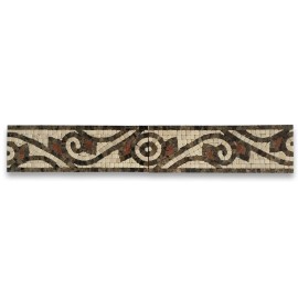 Stone Center Online B0039PT Marble Mosaic Border Listello Accent Tile Waltz Beige 4x12 Polished