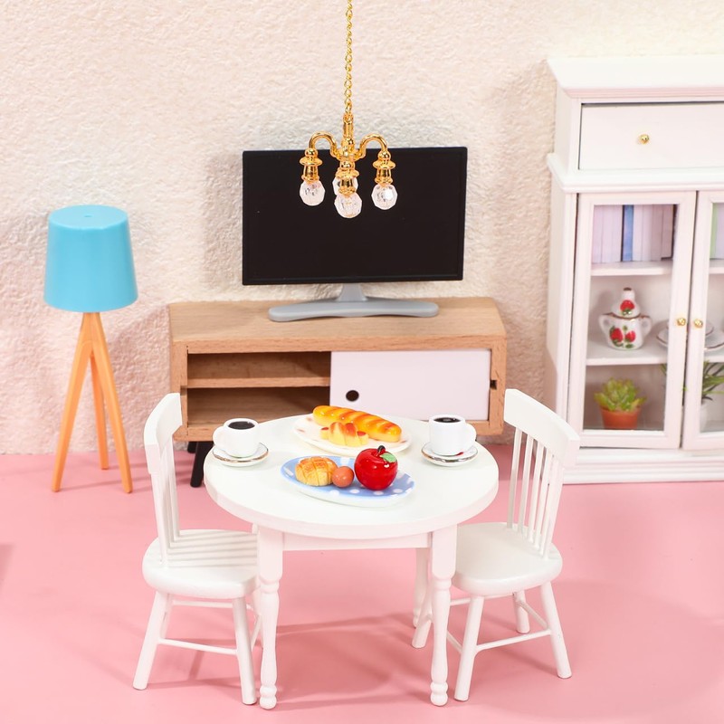 Zerodeko Mini Chandelier 2-Pack Dollhouse Ceiling Lights Hanging Lamp Accessories
