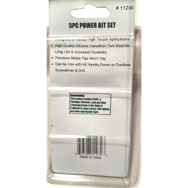 wellmax SQUARE SCREWDRIVER BITS 5 PC. SCREWDRIVER BITS #2 X 2" 50MM INCH QUICK CHANGE