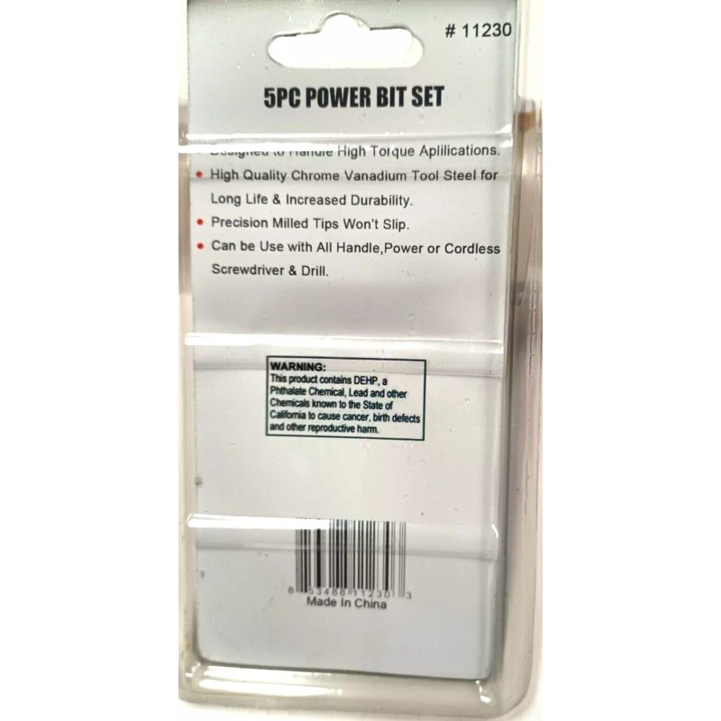 wellmax SQUARE SCREWDRIVER BITS 5 PC. SCREWDRIVER BITS #2 X