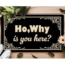 Ho, Why is You Here? Funny Doormat - Non-Slip 30x17 Inch Indoor/Outdoor Rug for Front Door, Porch or Entryway, Sarcastic Welcome Mat Gift