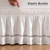 MIYE - Falda de cama de encaje con volantes, elástico