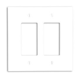 Leviton 2-Gang Decora/GFCI Device Decora Wallplate, Oversized, Thermoset, Device Mount, 88602, White