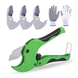 Mardatt Professional PVC Pipe & Tube Cutter Tools Kit Including 3 Spare Blades, Glove for Cutting O.D. up to 1-5/8 inches Plastic PEX, PVC, and PPR Pipe, Ideal for Plumbers, Repairer