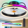 Ceiling Fan-Low Profile Ceiling Fan with Light - Modern Flush