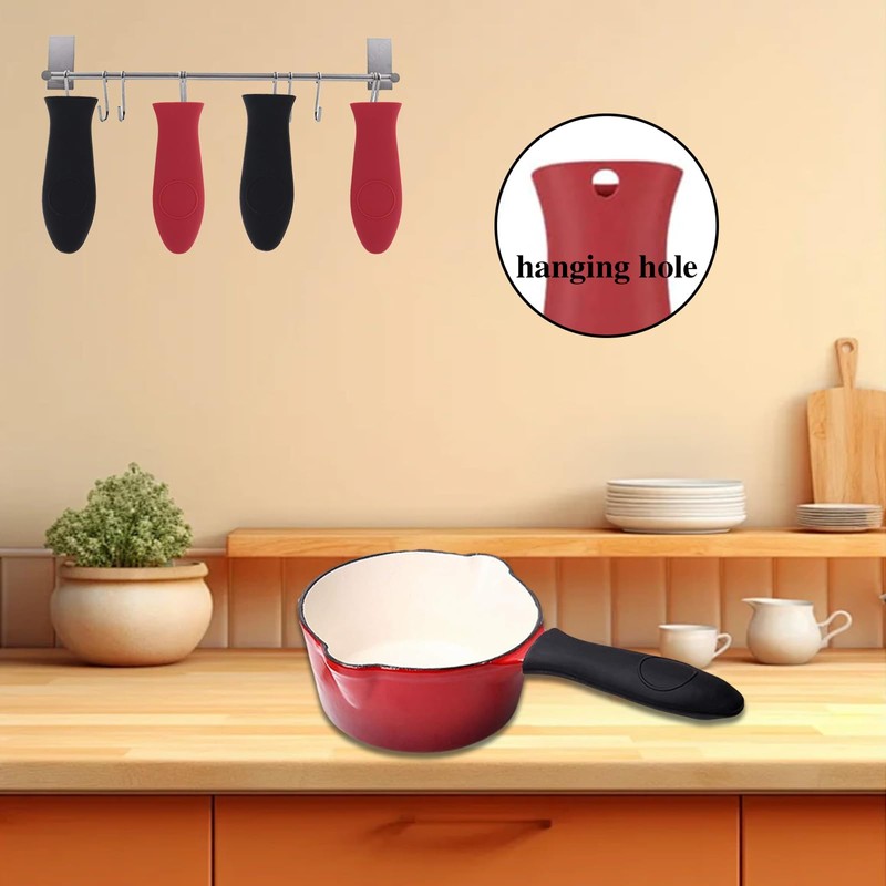 Fkereg 2 Pack Silicone Handle for Cast Iron Skillet, Non