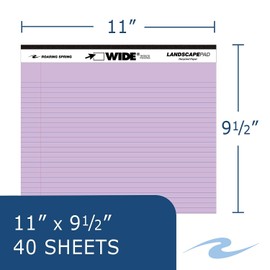 Roaring Spring Wide Landscape Pad, 74535, 40 Sheets, 11" x 9.5", Pack of 3