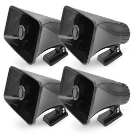 Pyle 4 Pack 6" Portable PA Horn Speaker for Indoor/Outdoor Use, 65W Peak Power, Black