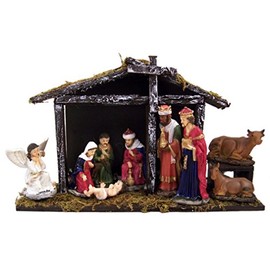 Christmas Nativity Holy Family Statue Set with Manger, 9 Piece (18 Inch)