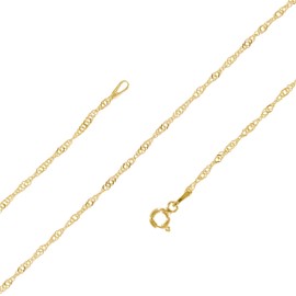 Avesano Singapore Chain Gold-Plated 925 Silver (2 mm) Gold Women's Necklace Gold Chain without Pendant (38 cm - 60 cm) 101086-5, Gold-plated silver
